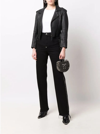 Crystal-Embellished Wide Jeans