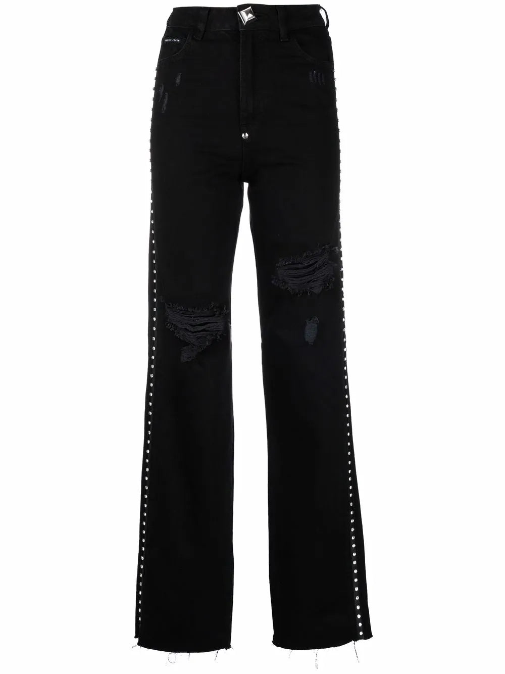 Crystal-Embellished Straight-Leg Jeans