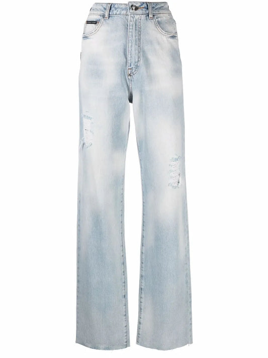 Palazzo-Cut High-Waist Jeans