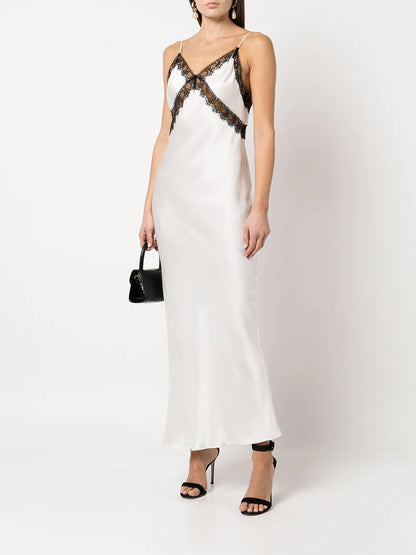 Lace-Insert Slip Dress