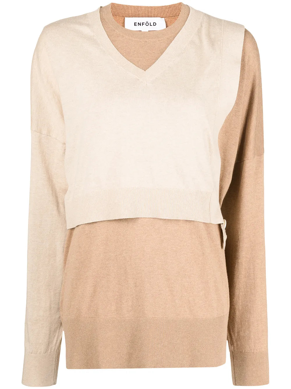 Layered Cotton-Cashmere Jumper