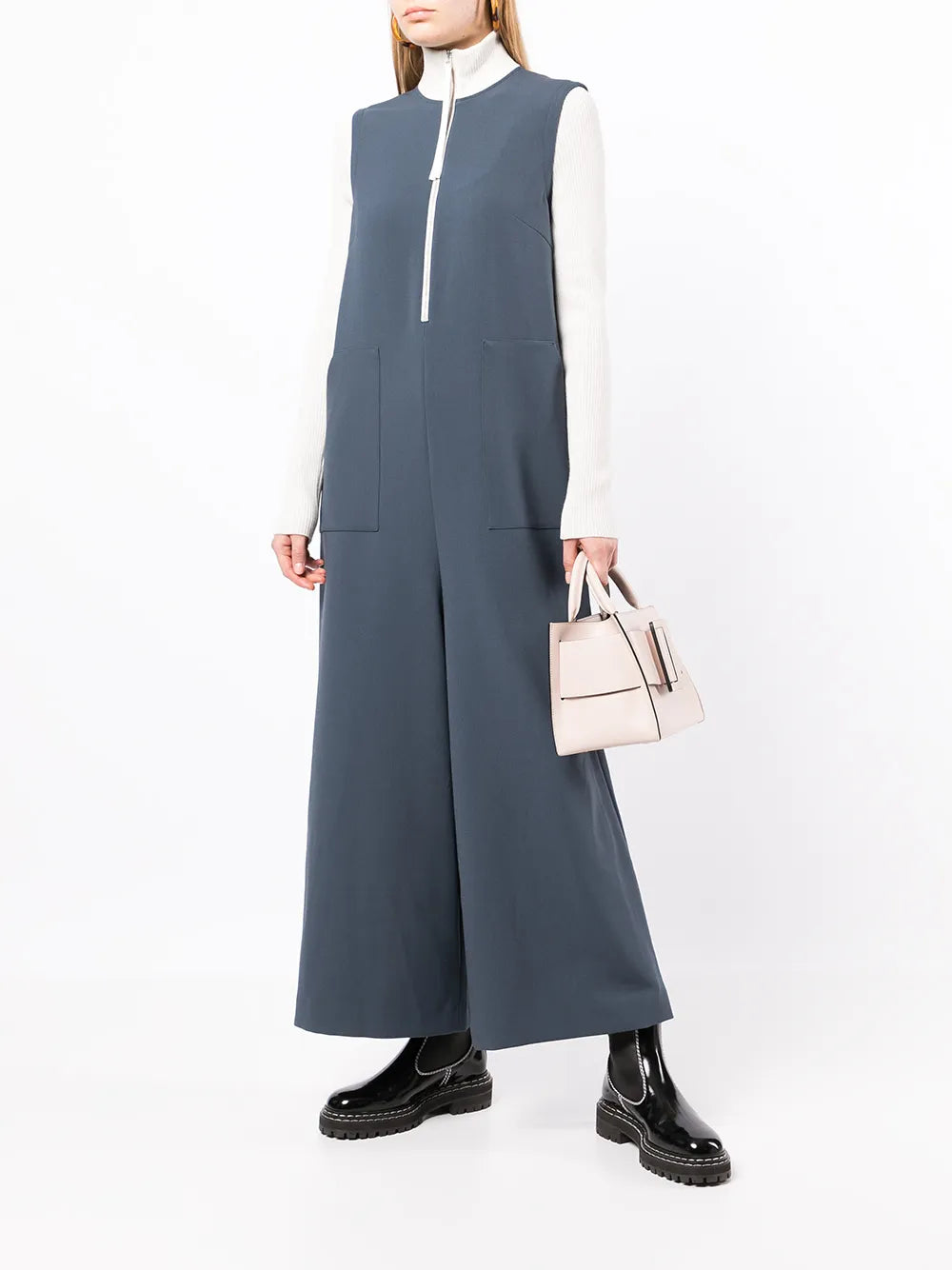 High-Neck Two-Tone Jumpsuit