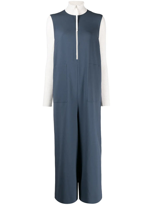 High-Neck Two-Tone Jumpsuit