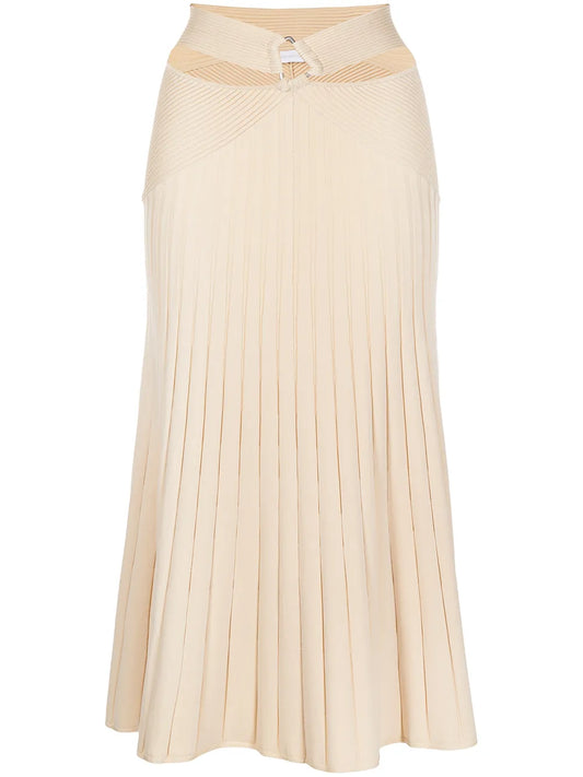 Arabella Compact Ribbed-Knit Skirt