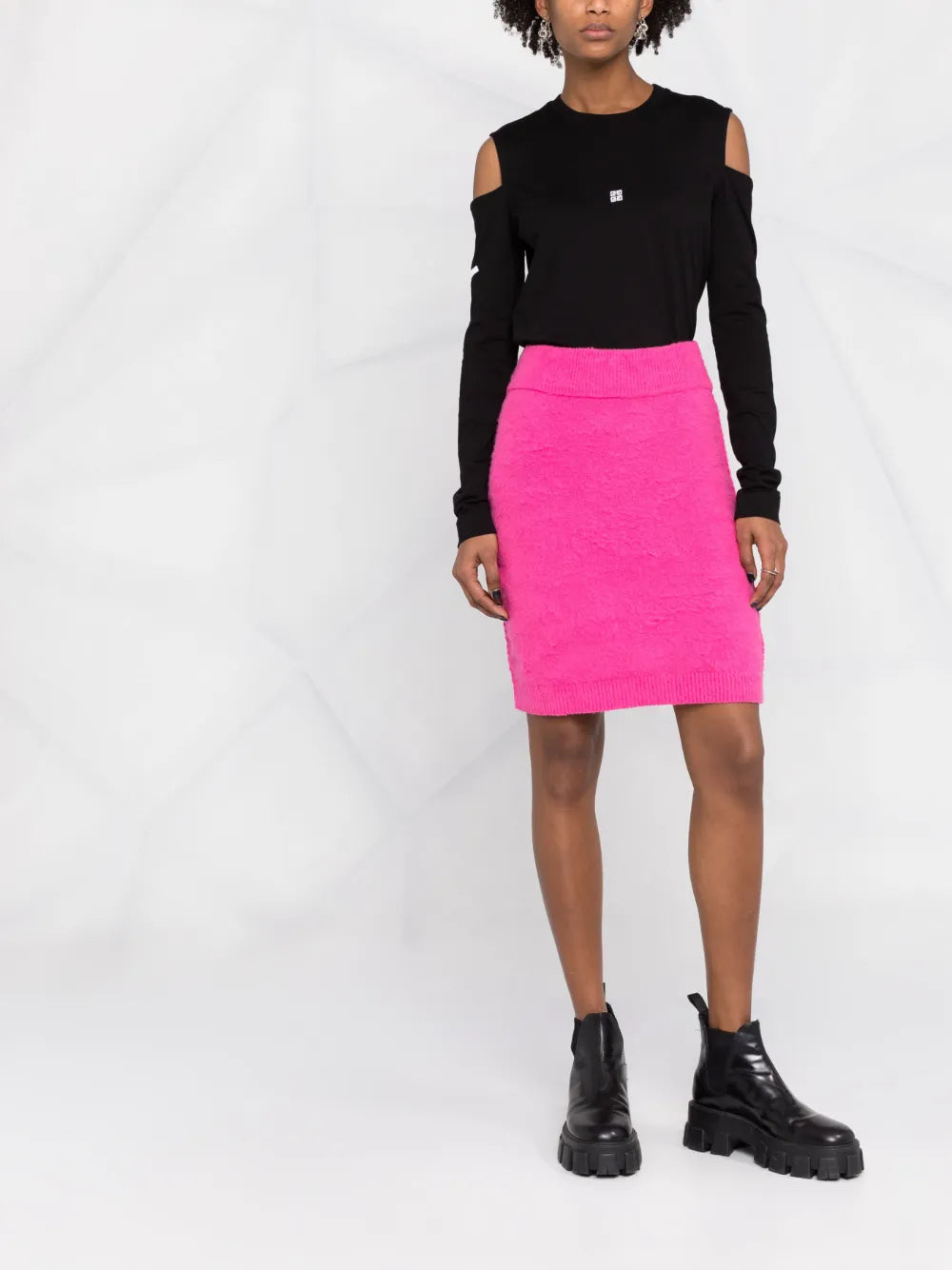 Textured Knit Pencil Skirt