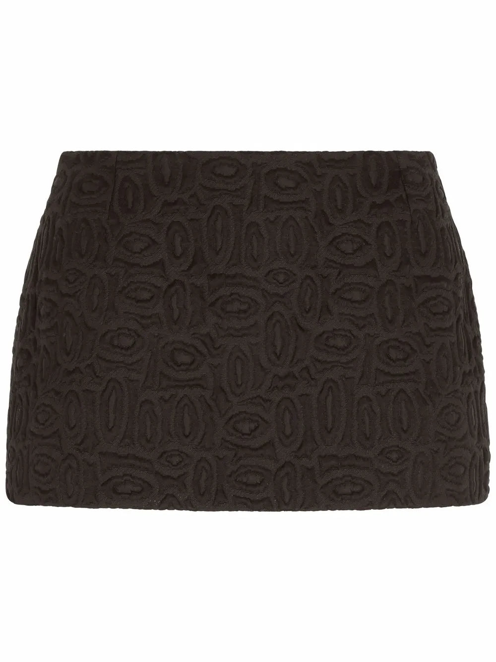 Lace-Trim Jacquard Miniskirt