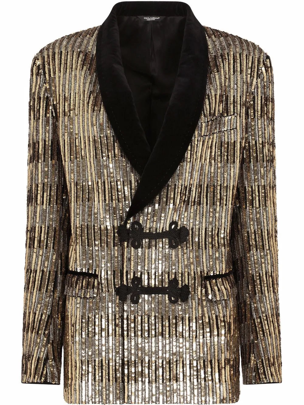 Toggle-Fastening Sequin-Embellished Jacket