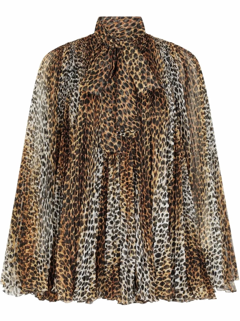 Leopard Print Pleated Mini Dress