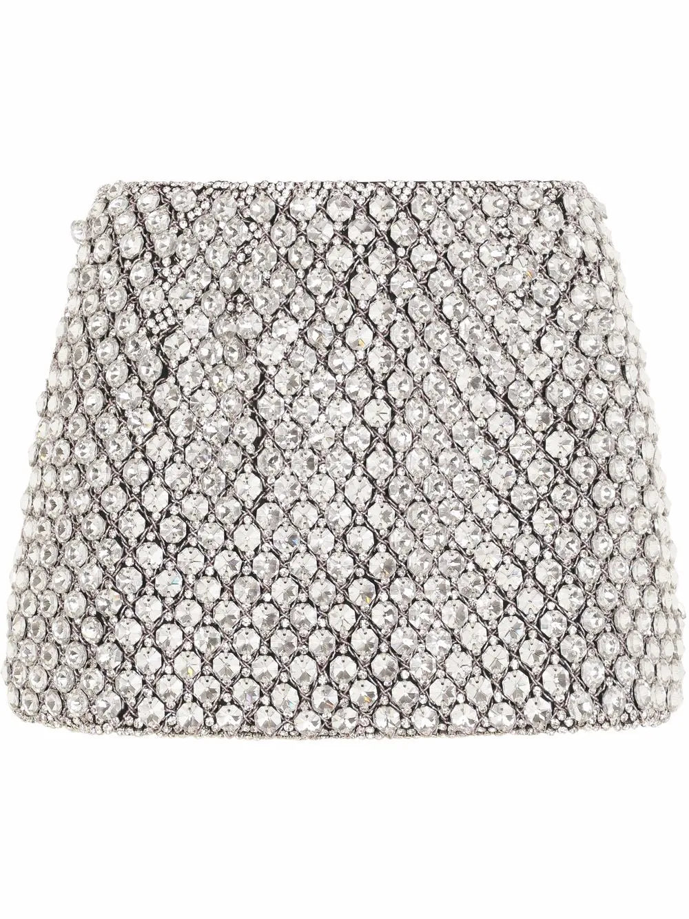 Crystal-Embellished Jacquard Miniskirt