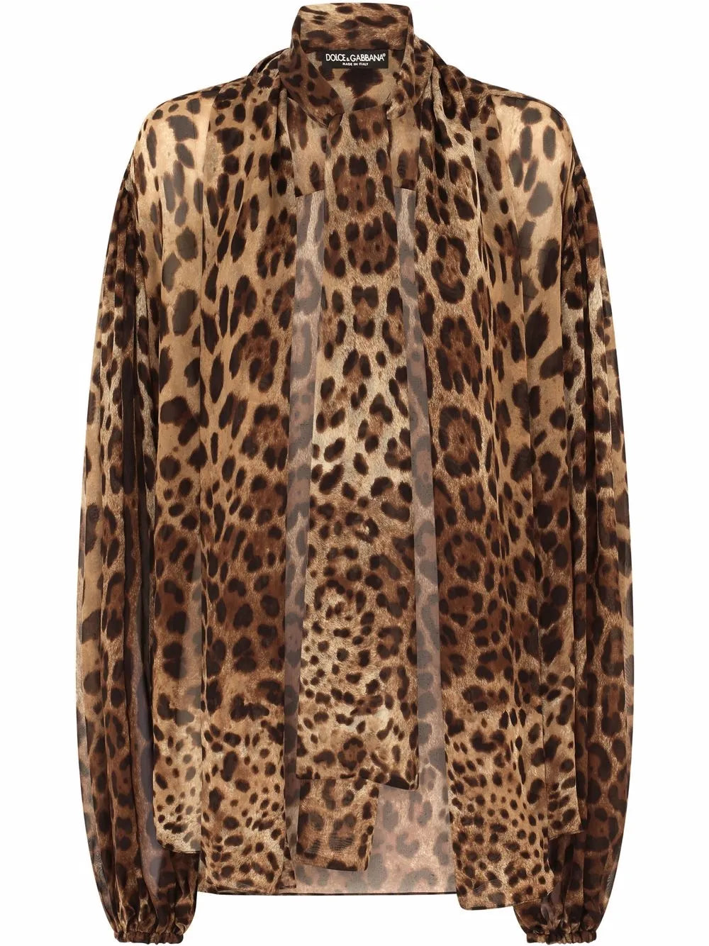 Leopard-Print Chiffon Shirt