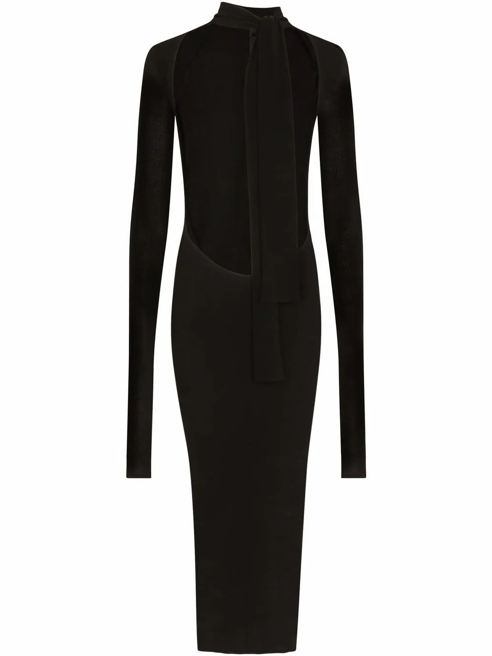 Pussy-Bow Midi Dress