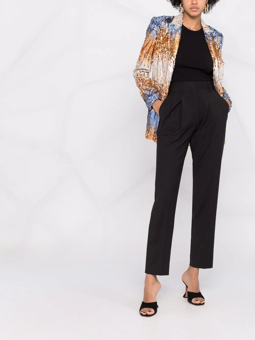High-Waisted Tapered Trousers