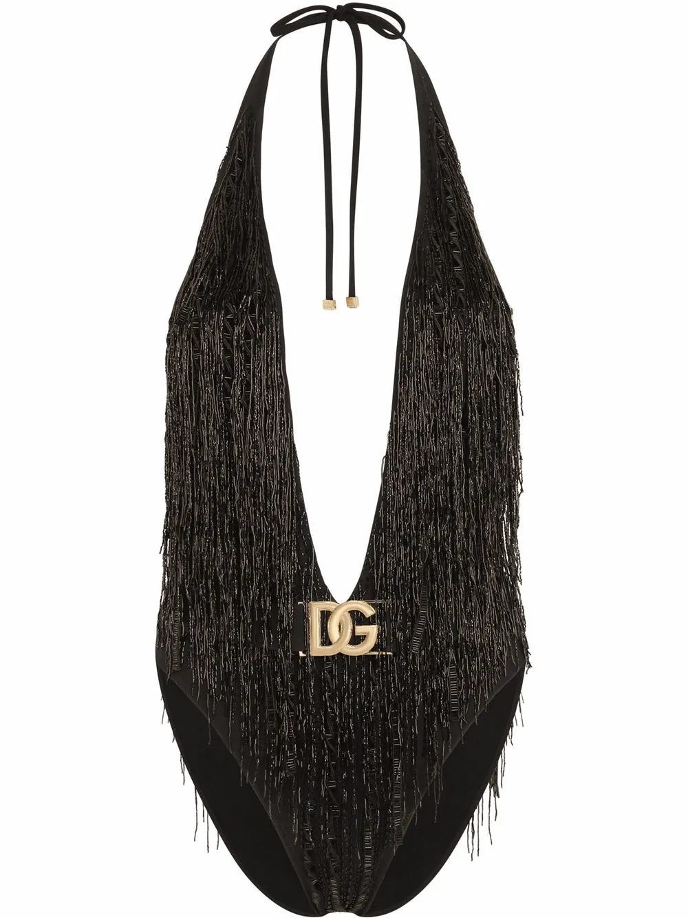 Logo-Tag Fringed Swimsuit