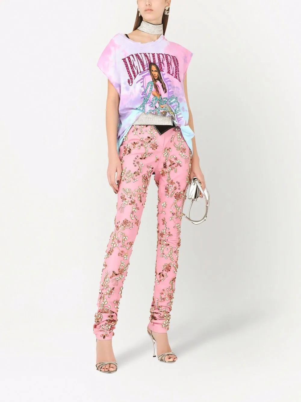 Jennifer Embellished Tie-Dye T-Shirt
