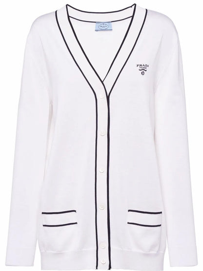 V-Neck Silk Cardigan