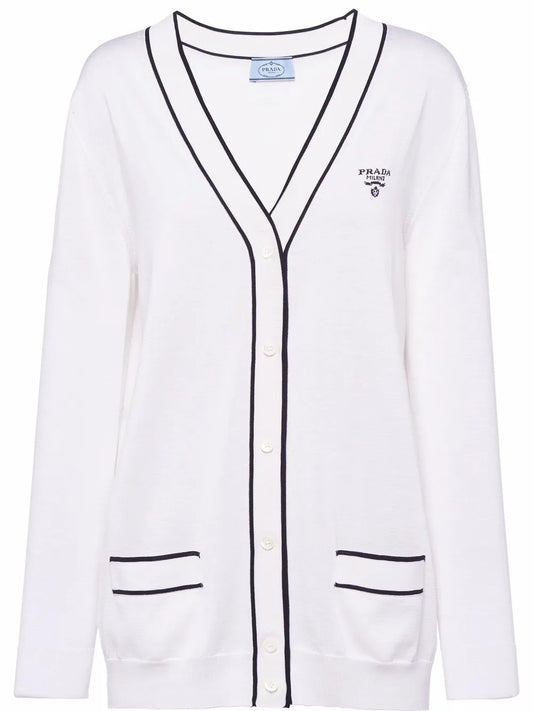 V-Neck Silk Cardigan