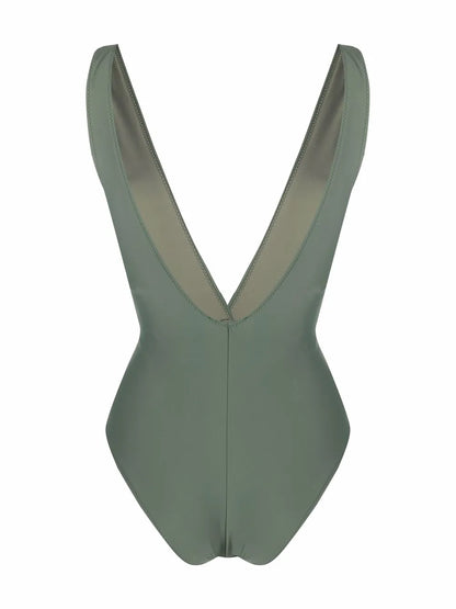 Knot-Detailed V-Neck Swimsuit