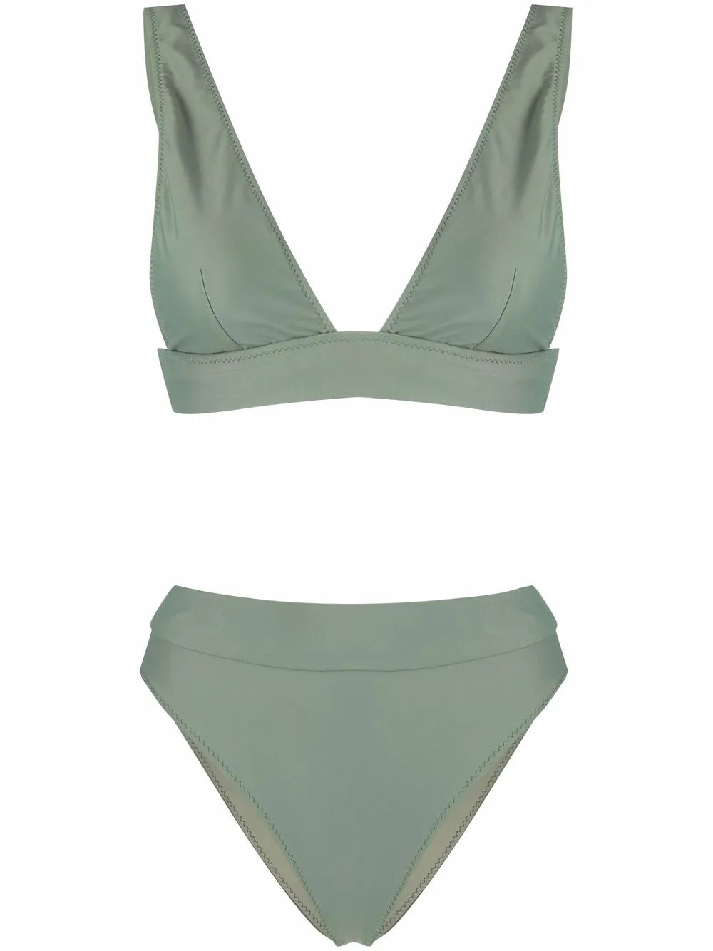 High-Waisted V-Neck Bikini Set