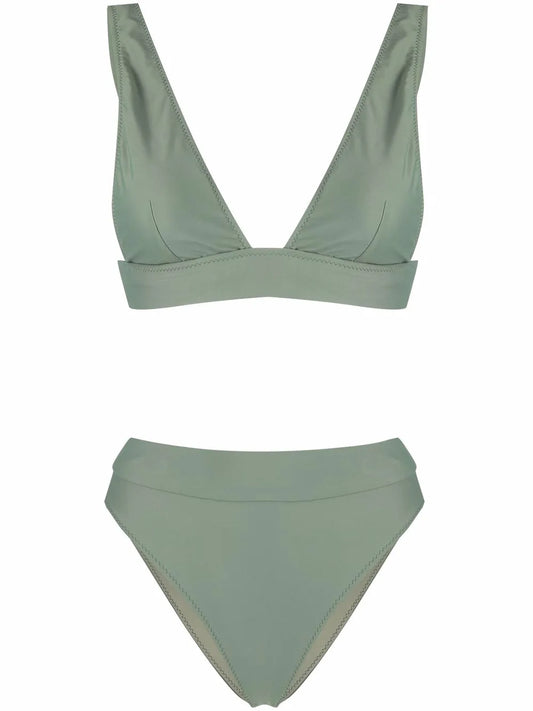 High-Waisted V-Neck Bikini Set