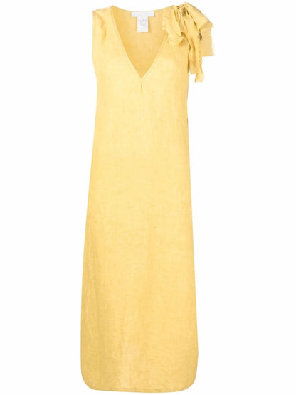 Longline V-Neck Linen Top