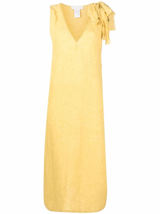 Longline V-Neck Linen Top