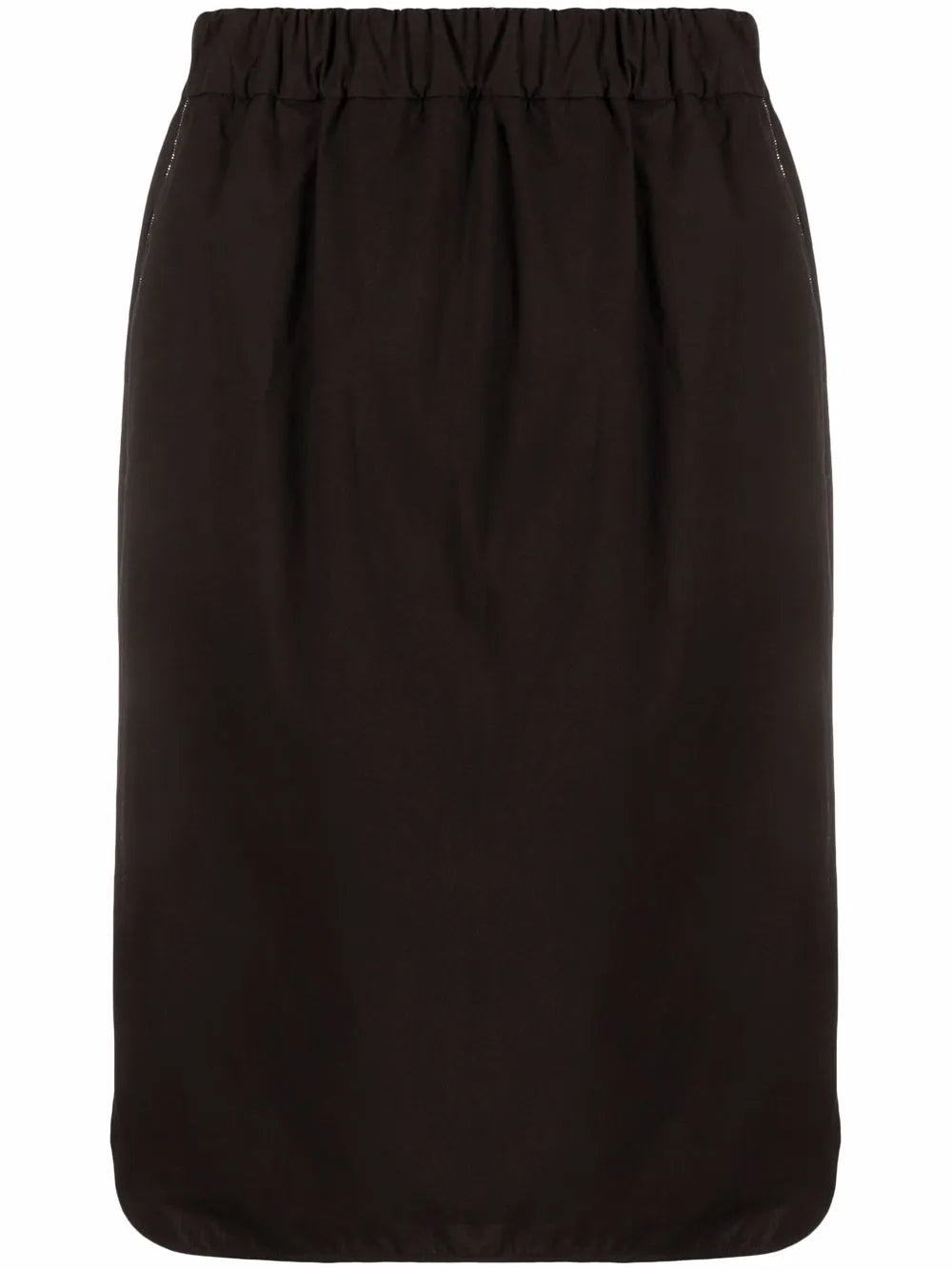 Elasticated-Waist Midi Skirt