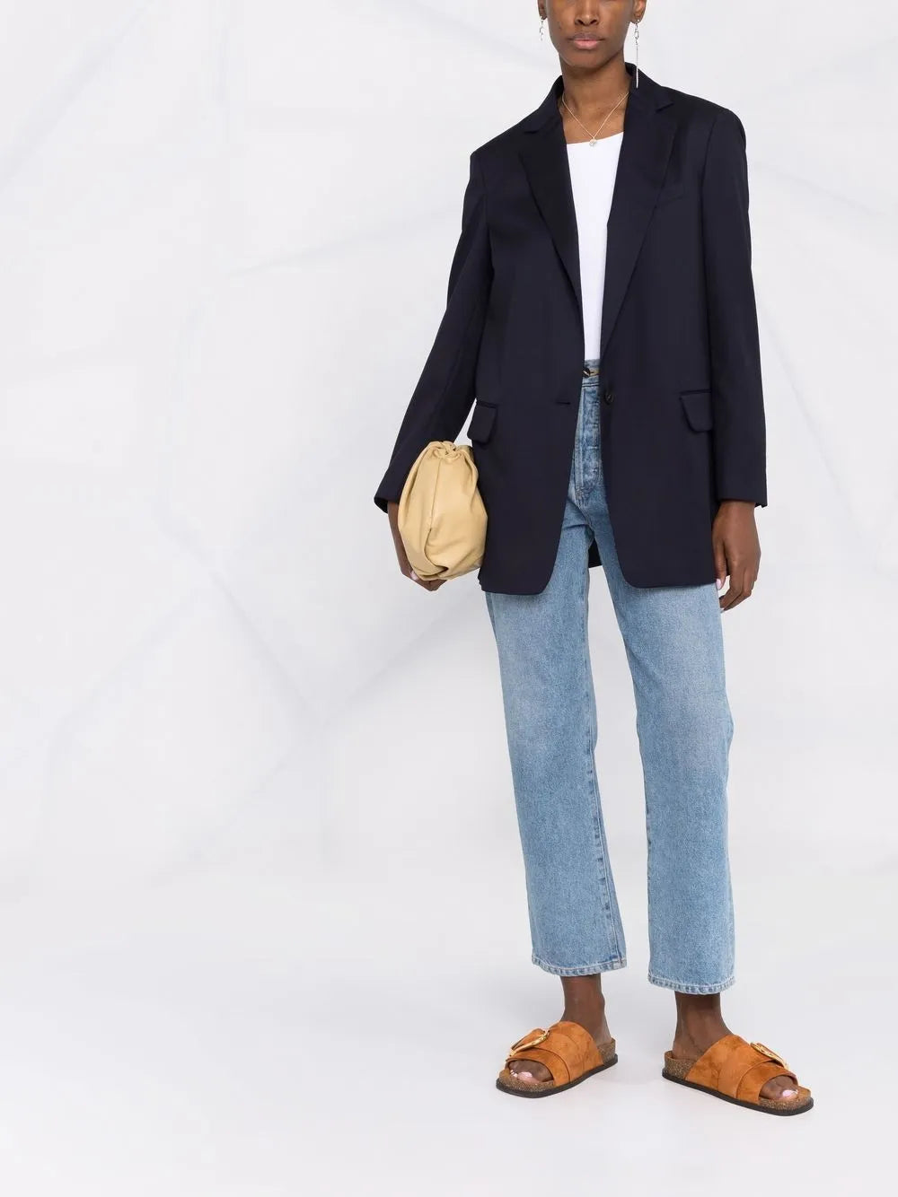 Notched-Lapel Single-Breasted Blazer