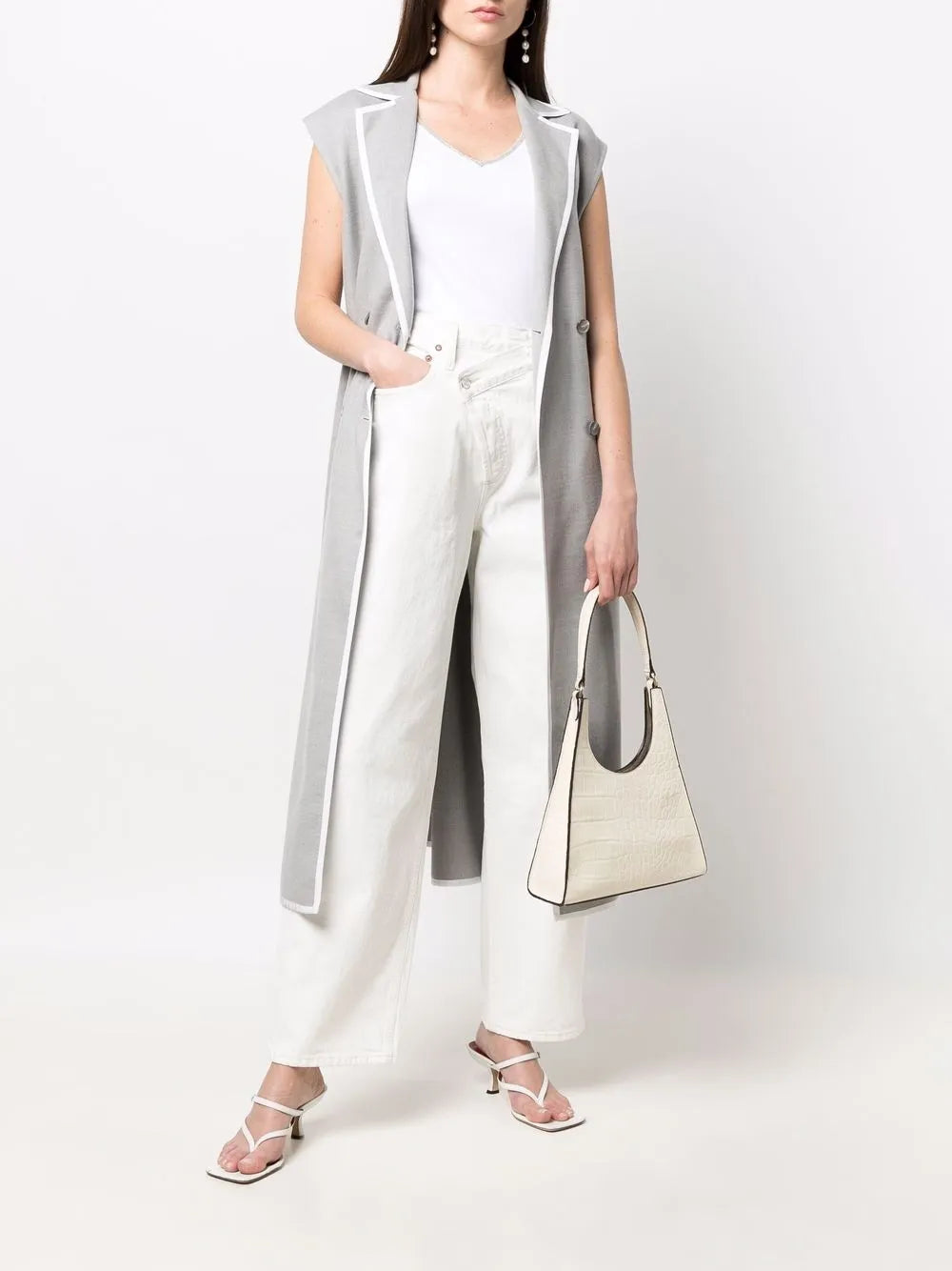 Sleeveless Double-Breasted Coat