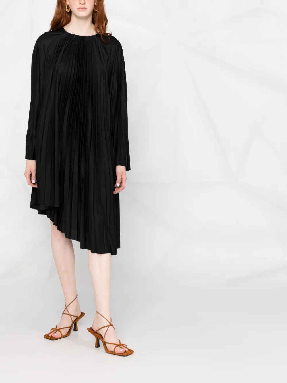 Pleated Asymmetric Dress