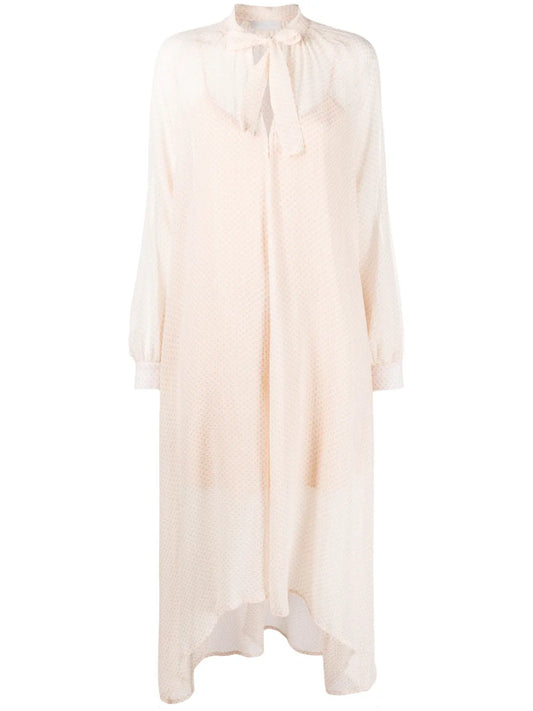Graphic-Print Long-Sleeve Midi Dress