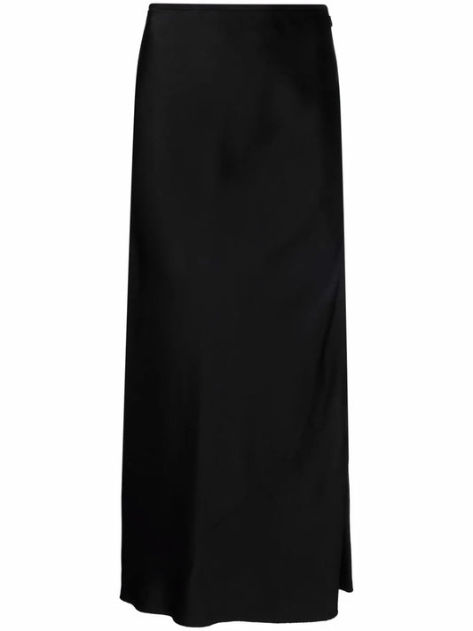 Satin A-Line Midi Skirt