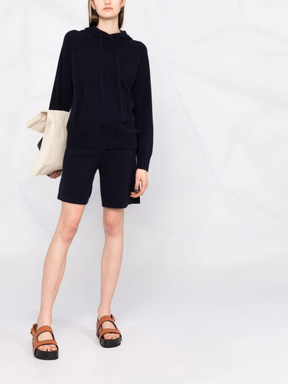 Knitted Drawstring Waist Shorts