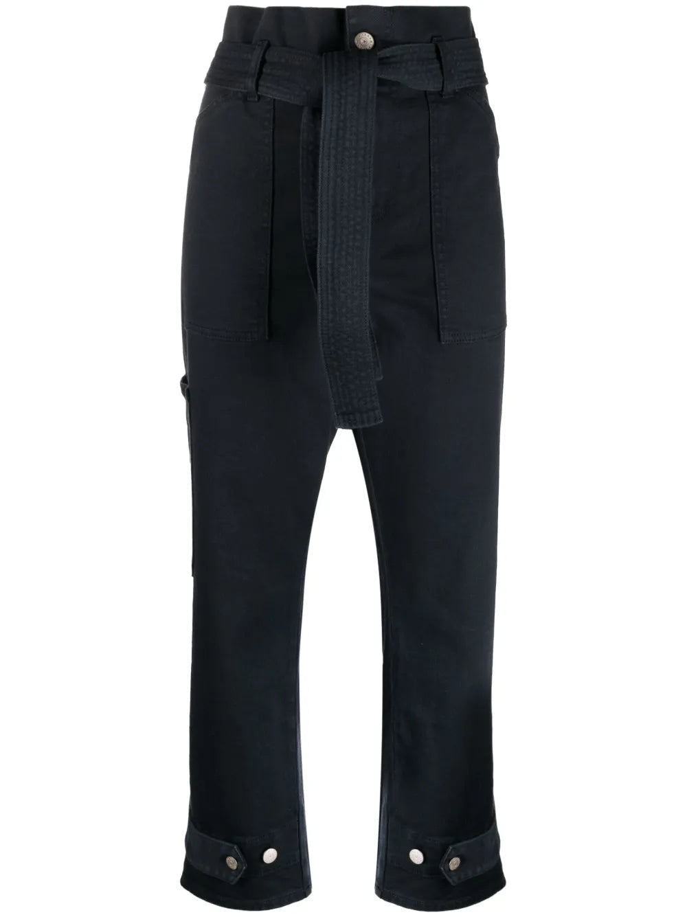 Cropped Paperbag-Waist Trousers