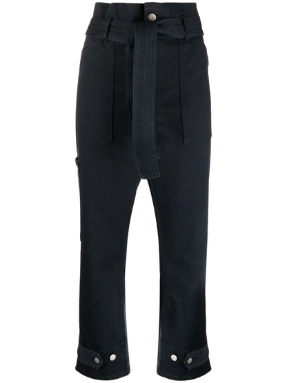 Cropped Paperbag-Waist Trousers