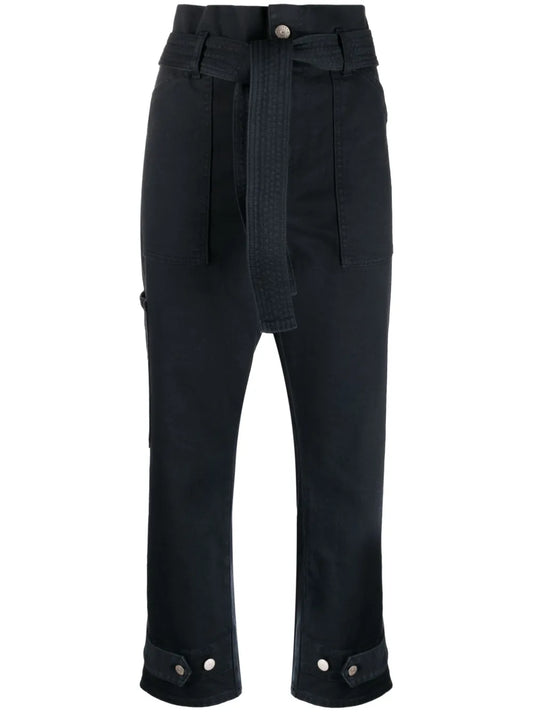 Cropped Paperbag-Waist Trousers