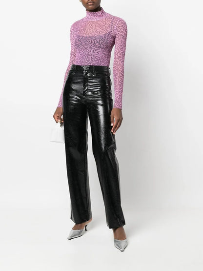 Undercover Logo-Print Sheer Top