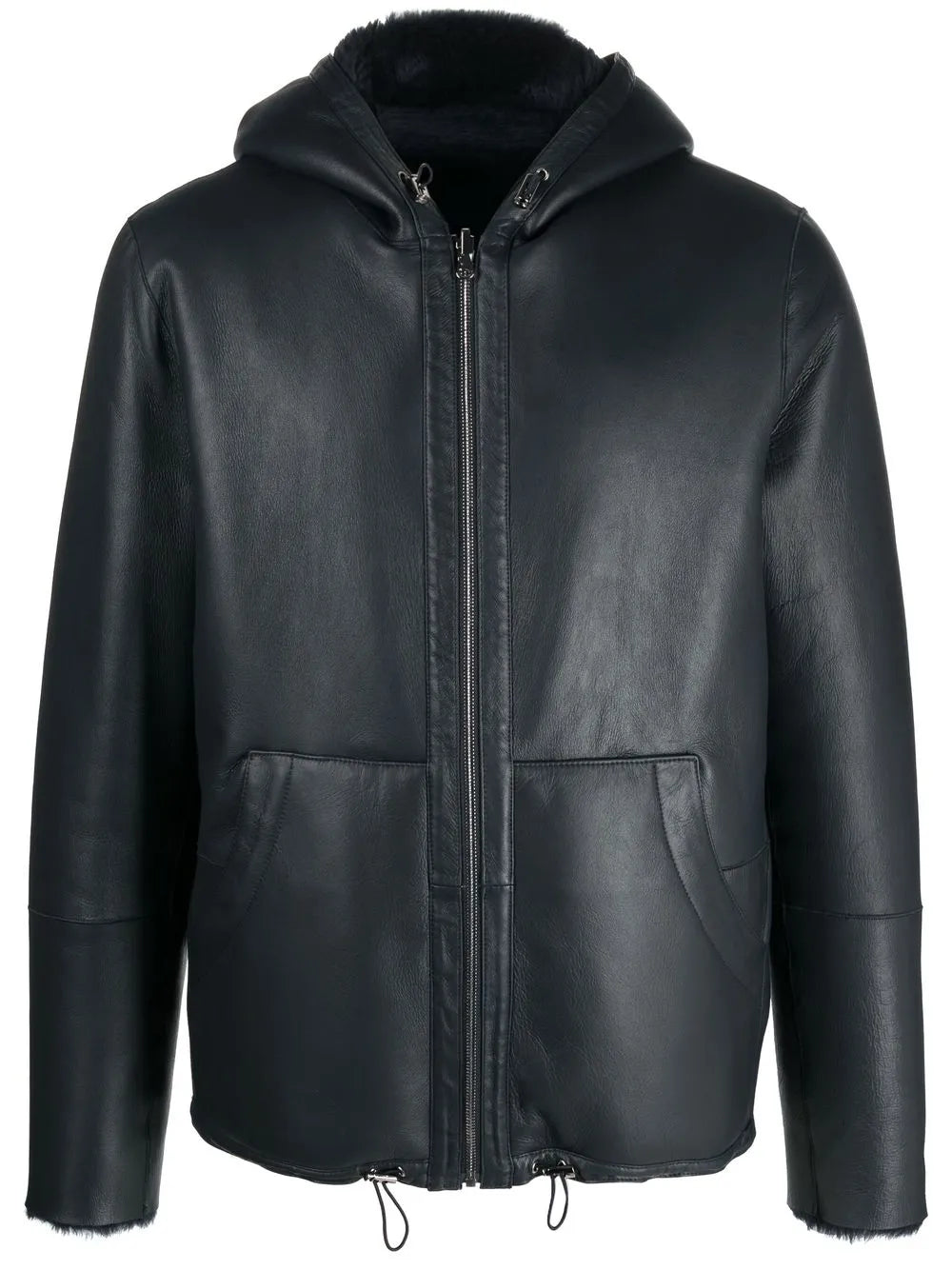 Leather Reversible Bomber Jacket