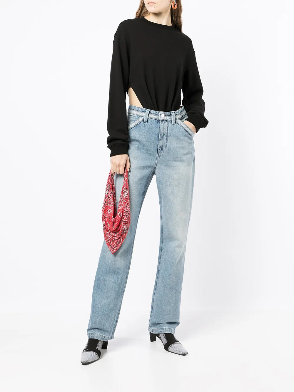 Multi-Pocket Straight Leg Jeans