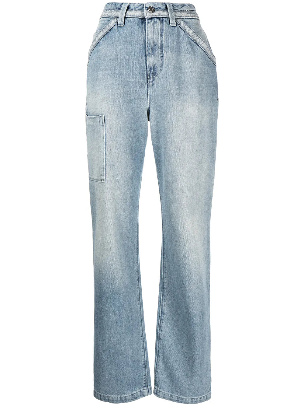 Multi-Pocket Straight Leg Jeans