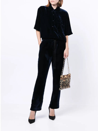 Velvet-Effect Pyjama Pants