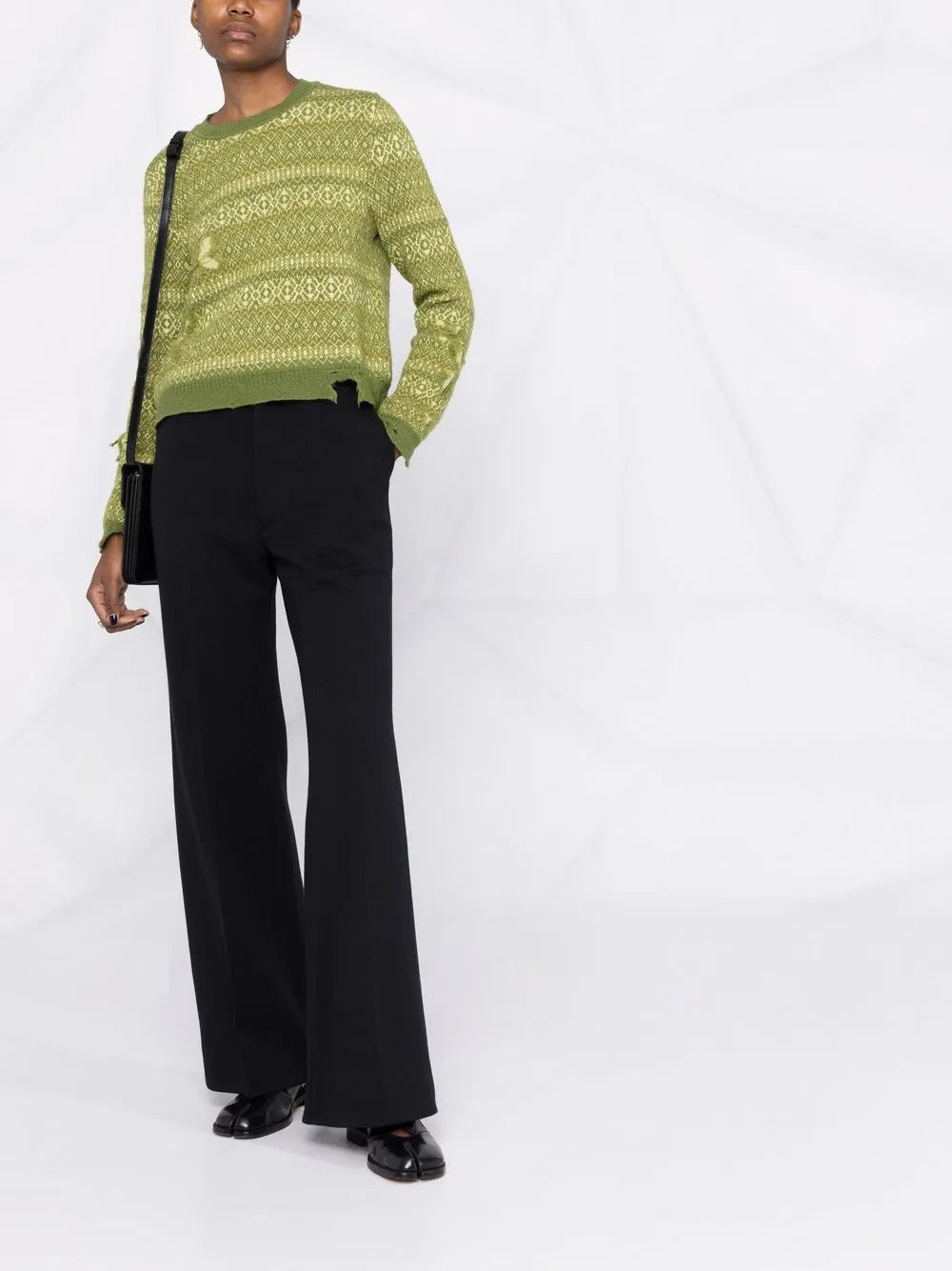 Fair Isle Distressed-Finish Jumper