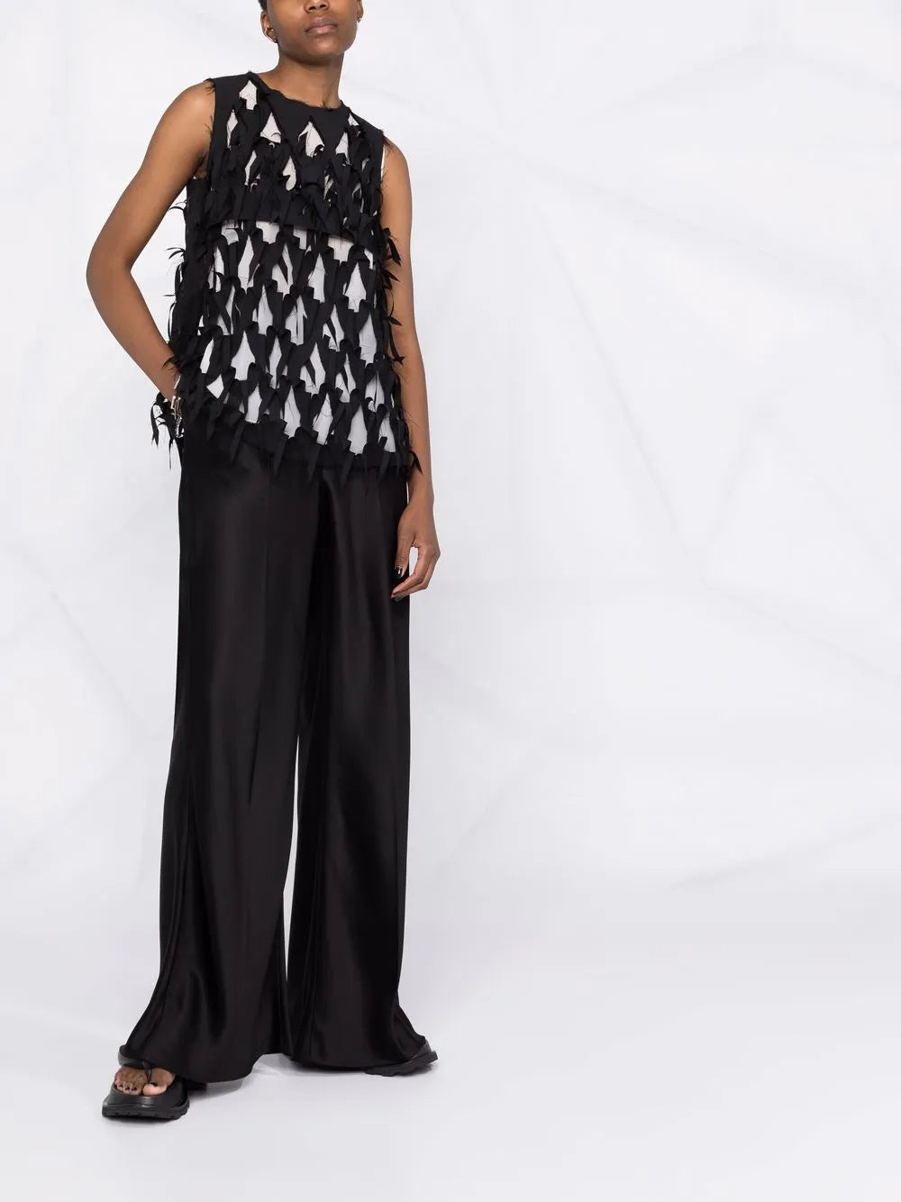 Wide-Leg Tailored Trousers