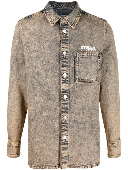 Logo-Print Denim Shirt