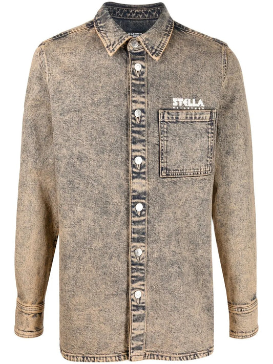Logo-Print Denim Shirt