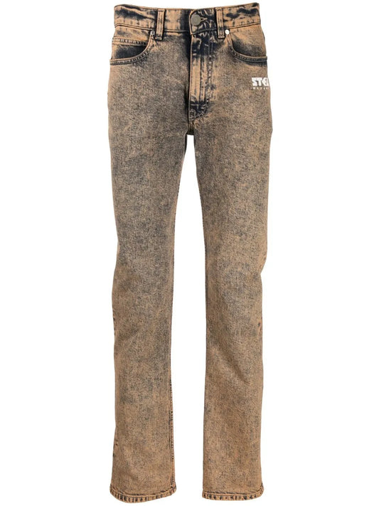 Logo-Print Straight-Leg Jeans