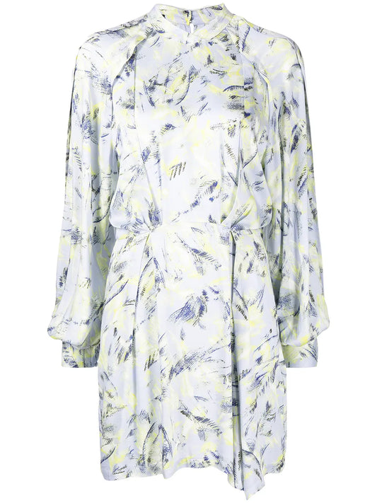 Kardes Feather-Print Mini Dress