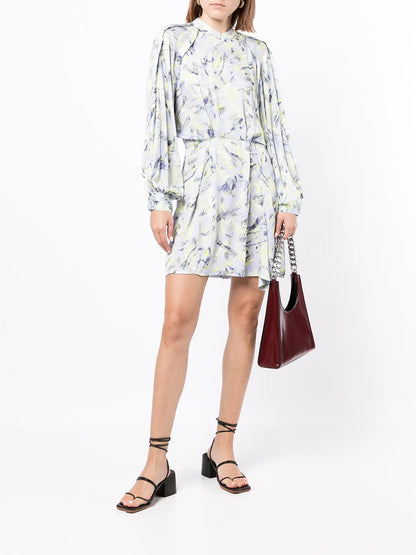 Kardes Feather-Print Mini Dress