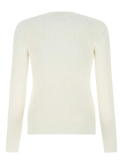 Ribbed-Knit Button-Detail Top