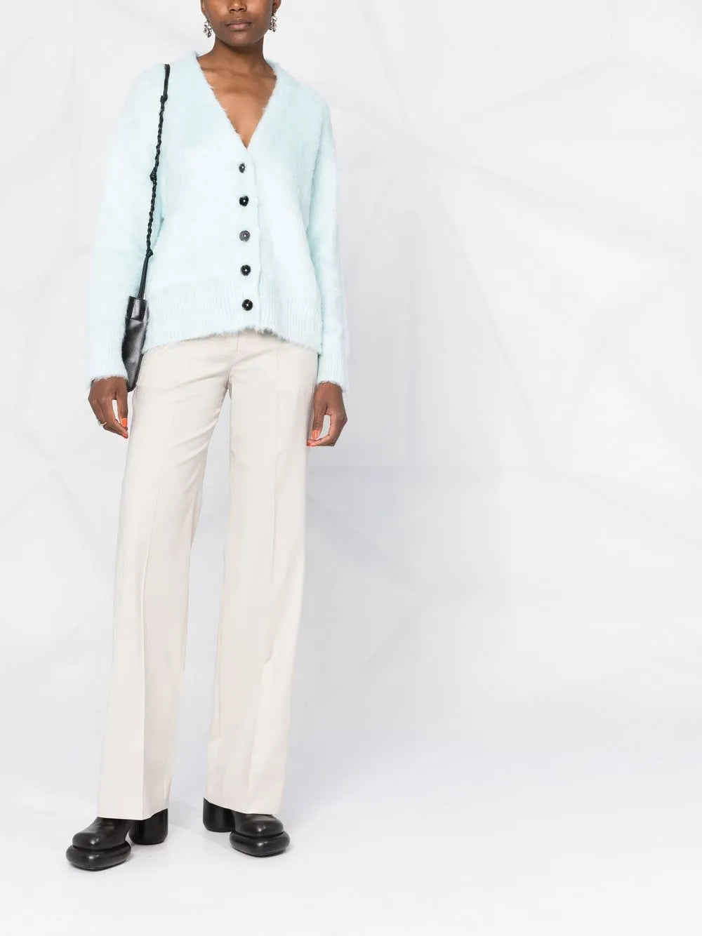 V-Neck Brushed Cardigan