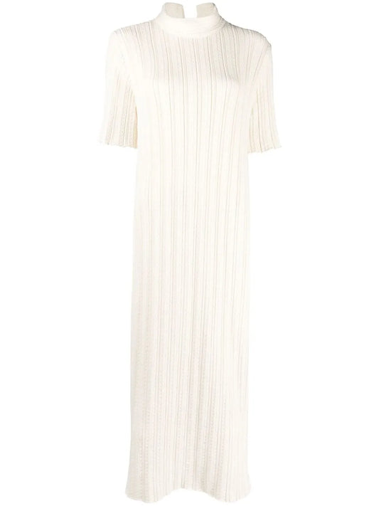 Short-Sleeve Ribbed-Knit Dress